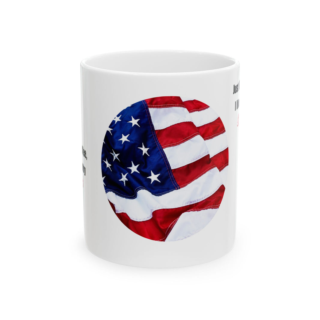 Patriotic Coffee Mug – Strong & Free American Flag Cup

