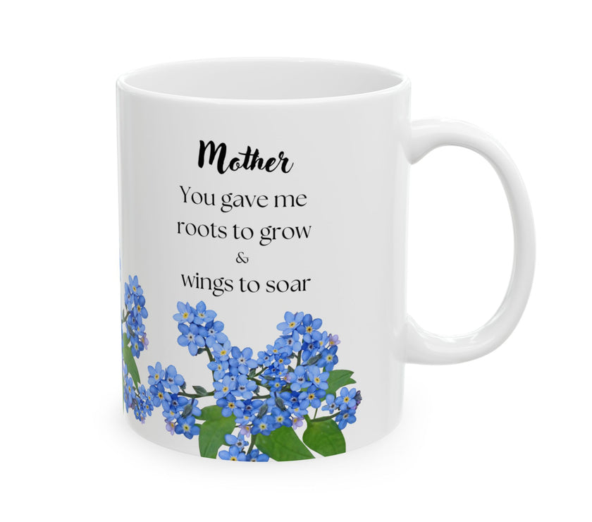 You Gave Me Roots & Wings” – Floral Coffee Cup for Mom