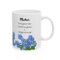 You Gave Me Roots & Wings” – Floral Coffee Cup for Mom