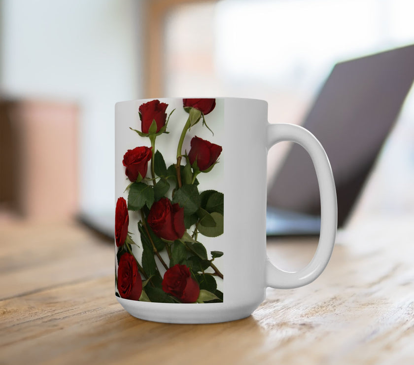 Elegant Floral Coffee Mug for Mom with Timeless Mother's Quote   "A mother teaches without words and loves without ." 