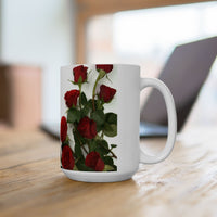Elegant Floral Coffee Mug for Mom with Timeless Mother's Quote   "A mother teaches without words and loves without ." 