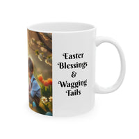 Easter Ceramic Mug - Easter Blessings & Wagging Tails