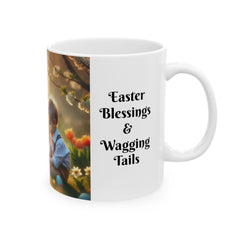 Easter Ceramic Mug - Easter Blessings & Wagging Tails