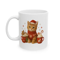 Warm Hugs & Whiskers Christmas Cat Mug