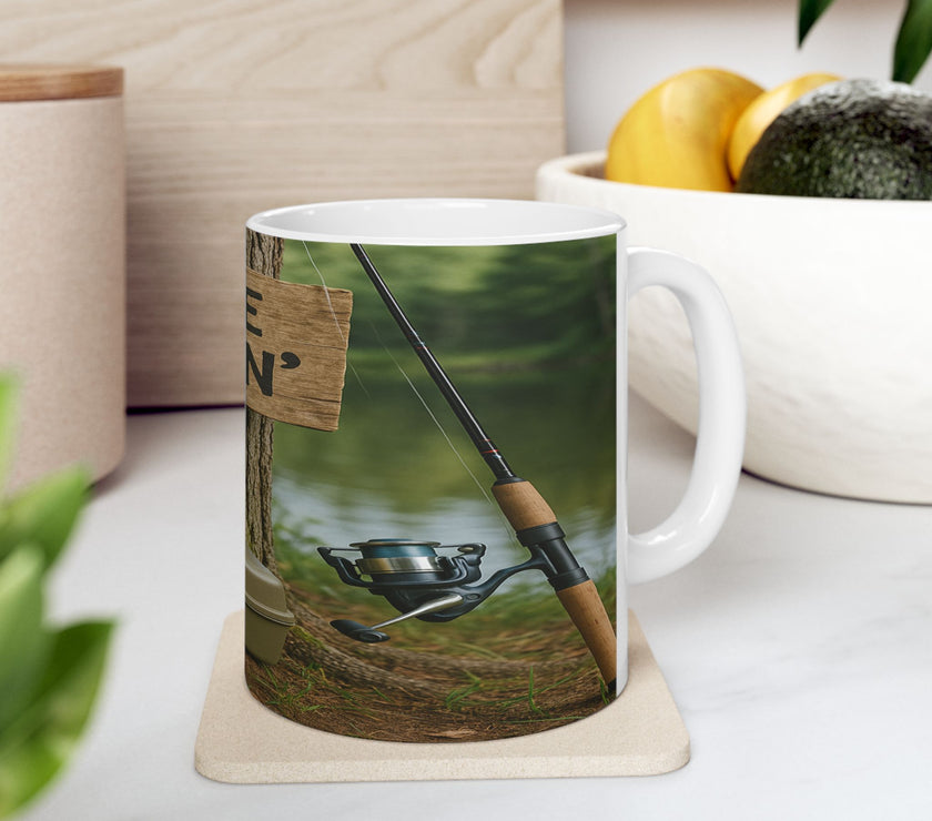 Gone Fishin’ Ceramic Mug for Fishermen