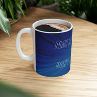 Motivational Power Mug – “Play By My Rules” Blue Ceramic Cup