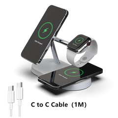 3-in-1 Wireless Magsafe Charger Stand for iPhone, Apple Watch, & AirPods Pro