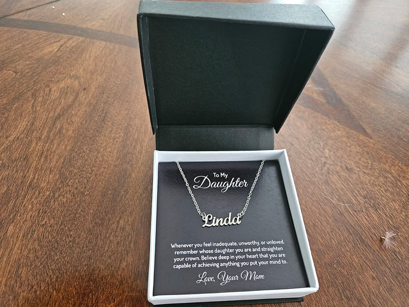 Nme necklace for daughter from mom