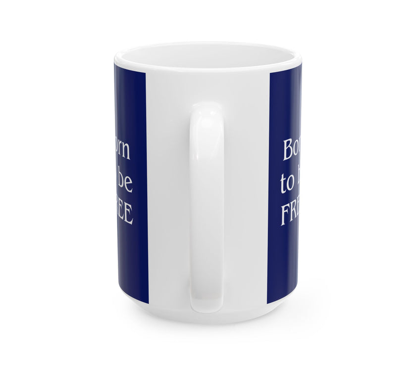 Patriotic French Bulldog Mug – Born to Be Free Dog Lover Gift