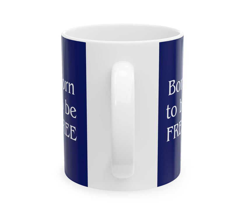 Patriotic German Shepard Mug – Born to Be Free Dog Lover Gift