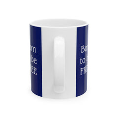 Patriotic German Shepard Mug – Born to Be Free Dog Lover Gift
