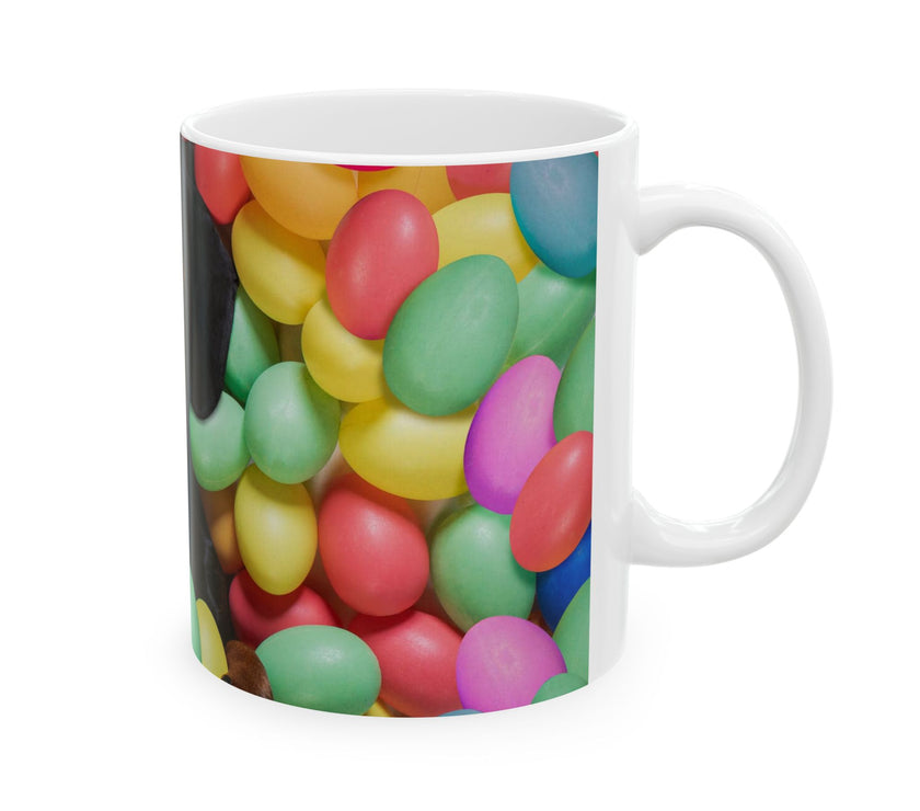 Springtime Paws: Dachshund Puppy in Easter Egg Meadow Ceramic Mug