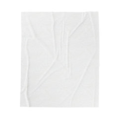 White textured fabric swatch on a white background