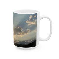 Morning Blessings Mug – Christian Ceramic Coffee Cup witn message  “He is not here; he has Risen – Matthew 28:6” ceramic mug.