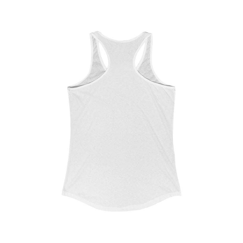 Back view of white tank top