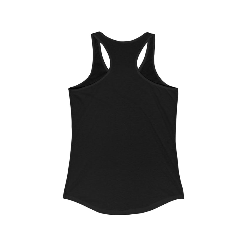 Back view of black tank top