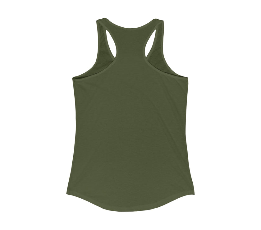 Back view of military green tank top