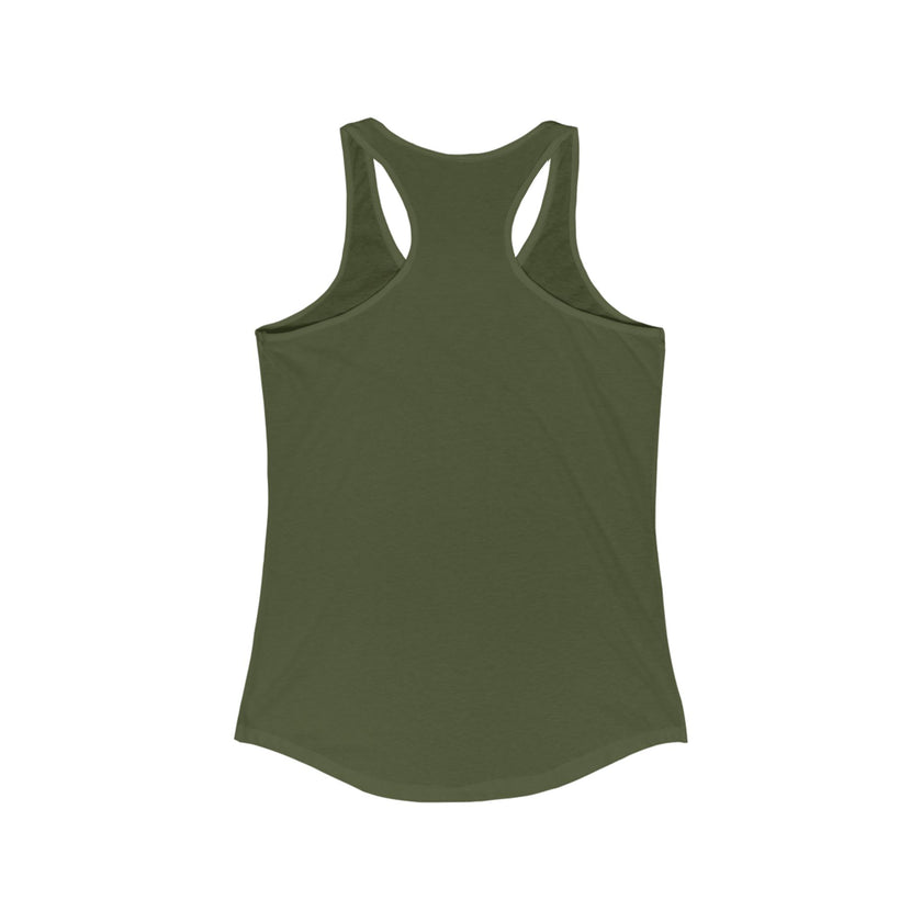 Back view of military green tank top