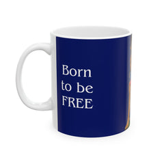 Patriotic German Shepard Mug – Born to Be Free Dog Lover Gift