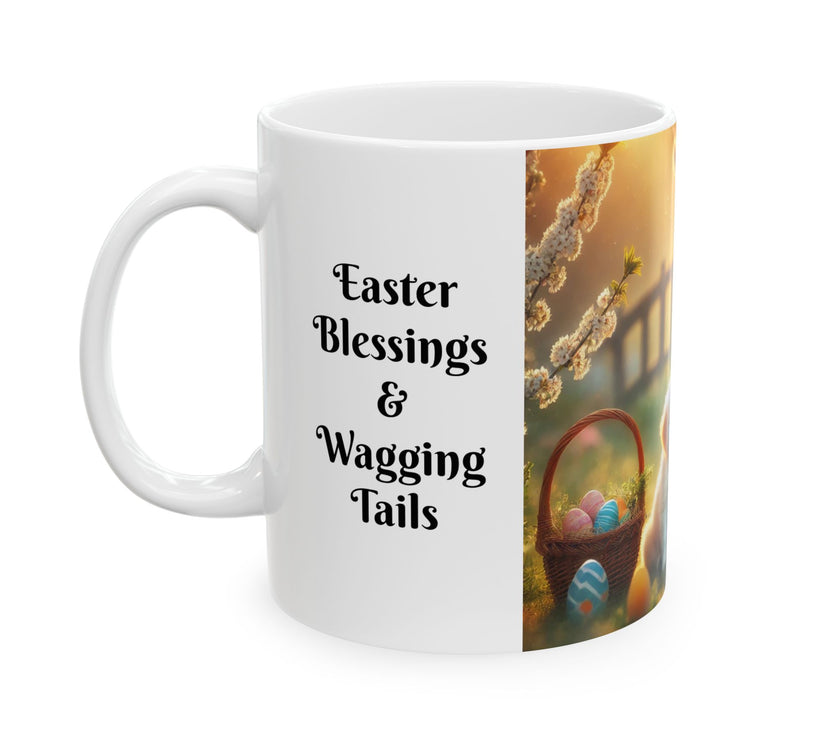 Easter Ceramic Mug - Easter Blessings & Wagging Tails