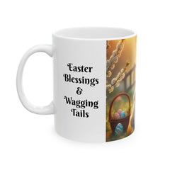 Easter Ceramic Mug - Easter Blessings & Wagging Tails