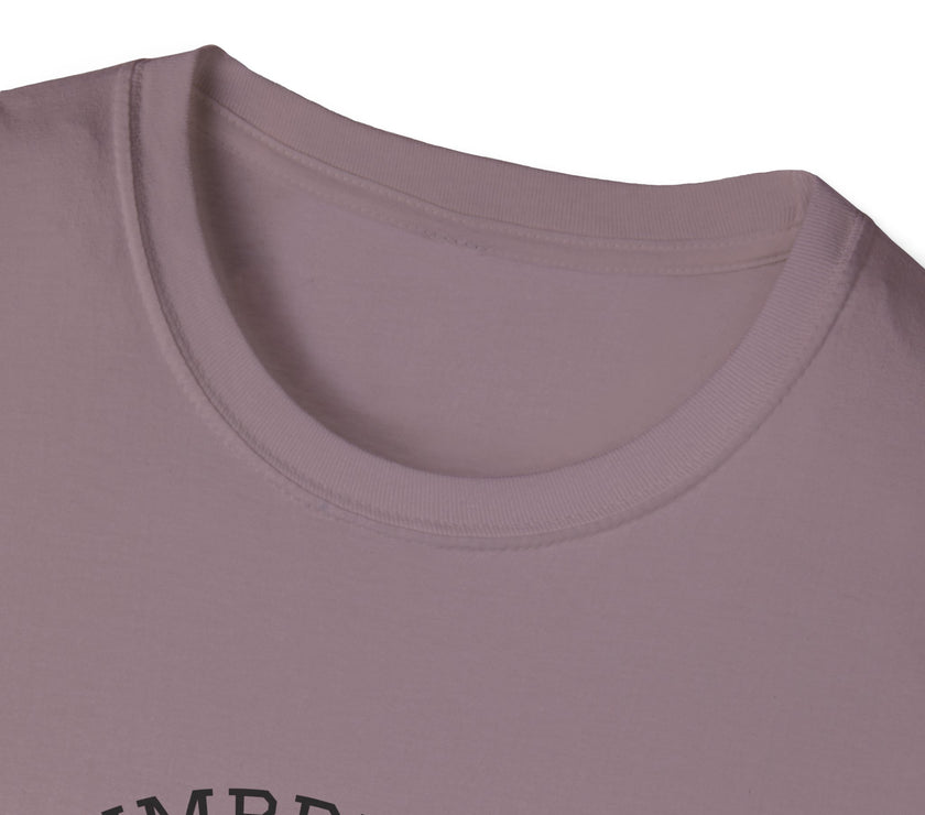 Close-up of a purple sleeveless top with 'NUMBBEL' branding.
