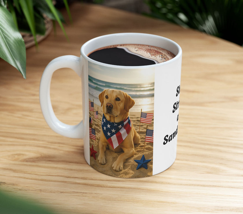 Stars, Stripes & Sandy Paws Patriotic Dog Mug