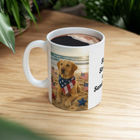 Stars, Stripes & Sandy Paws Patriotic Dog Mug