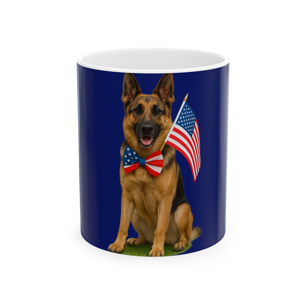Patriotic German Shepard Mug – Born to Be Free Dog Lover Gift