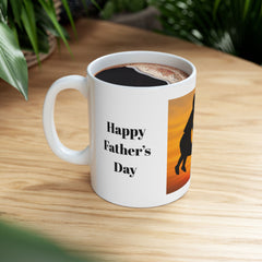 Sunset Silhouette Father’s Day Mug – Dad and Child Special Gift