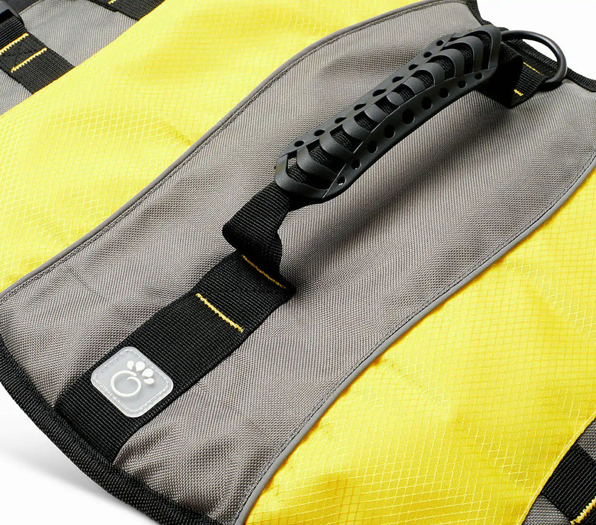 Yellow dog life vest