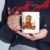 Warm Hugs & Whiskers Christmas Cat Mug