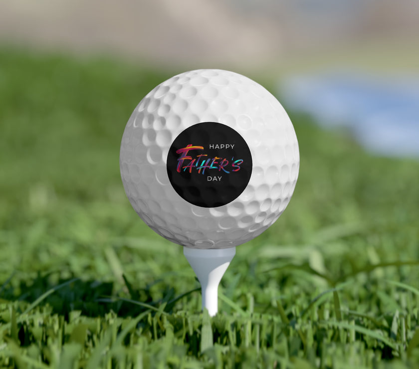 Golf ball on Tee imprinted with Happy Faher's Day