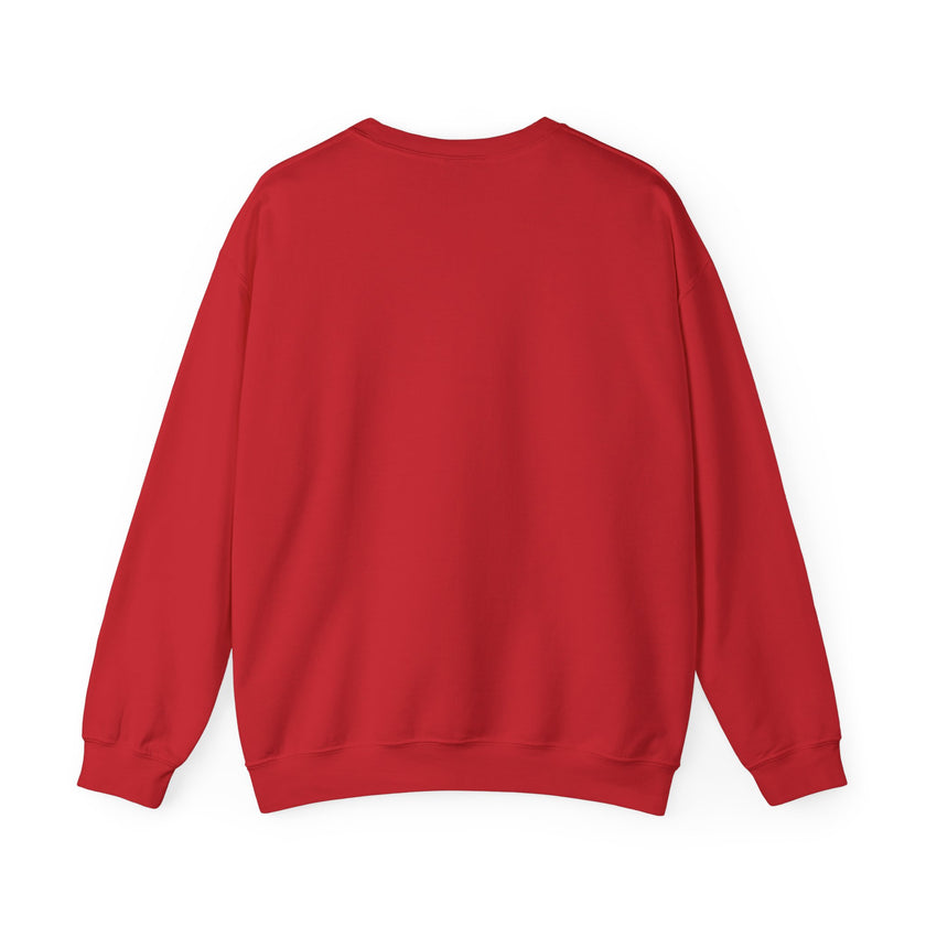 Red sweatshirt back viewmon a white background