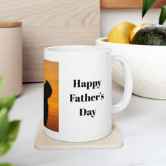 Sunset Silhouette Father’s Day Mug – Dad and Child Special Gift