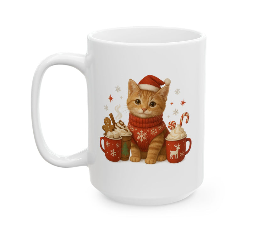 Warm Hugs & Whiskers Christmas Cat Mug