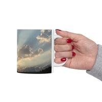 Morning Blessings Mug – Christian Ceramic Coffee Cup witn message  “He is not here; he has Risen – Matthew 28:6” ceramic mug.