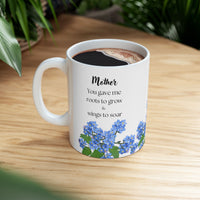 You Gave Me Roots & Wings” – Floral Coffee Cup for Mom