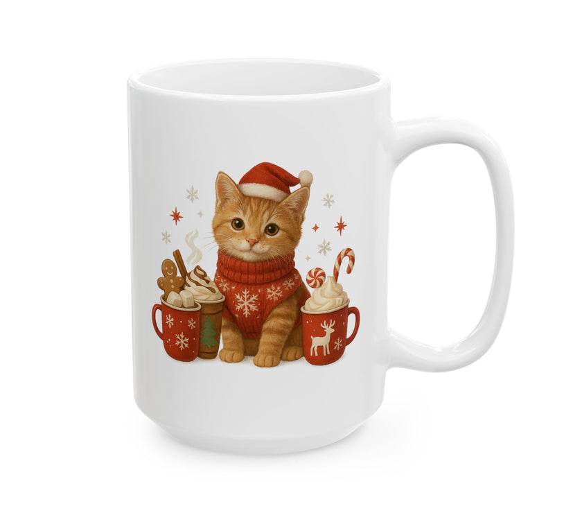 Warm Hugs & Whiskers Christmas Cat Mug