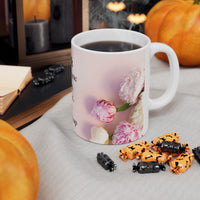 Peony Flower Coffee Mug for Mom – with message “You Taught Me to Dream, Believe, and Never Give Up”