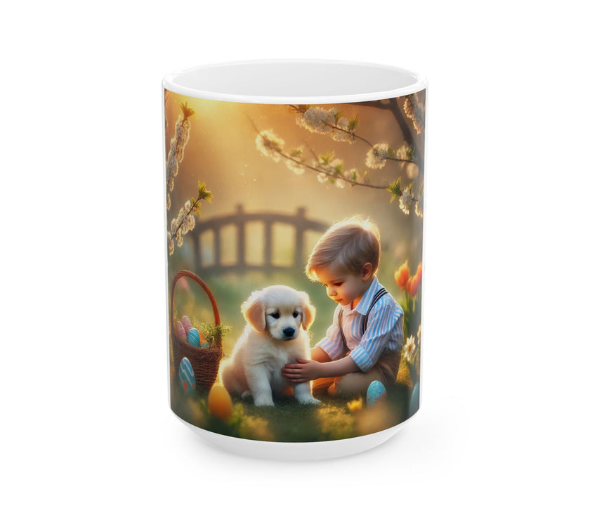 Easter Ceramic Mug - Easter Blessings & Wagging Tails