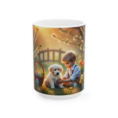 Easter Ceramic Mug - Easter Blessings & Wagging Tails