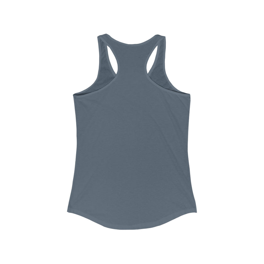 Back view of indigo tank top