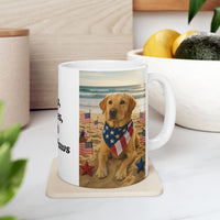 Stars, Stripes & Sandy Paws Patriotic Dog Mug