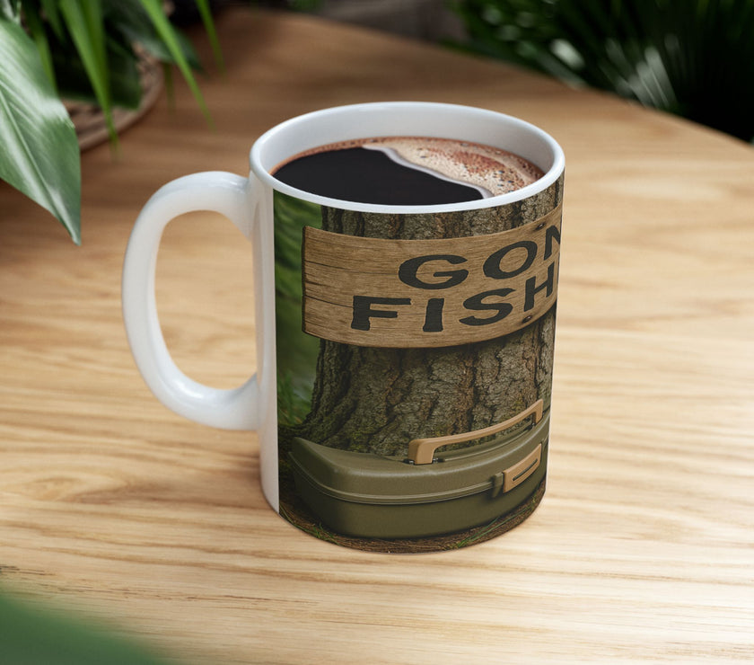 Gone Fishin’ Ceramic Mug for Fishermen