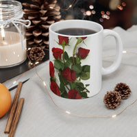 Elegant Floral Coffee Mug for Mom with Timeless Mother's Quote   "A mother teaches without words and loves without ." 