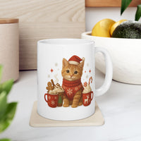 Warm Hugs & Whiskers Christmas Cat Mug