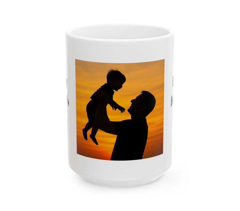 Sunset Silhouette Father’s Day Mug – Dad and Child Special Gift