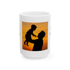 Sunset Silhouette Father’s Day Mug – Dad and Child Special Gift