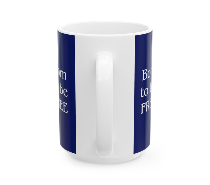 Patriotic German Shepard Mug – Born to Be Free Dog Lover Gift